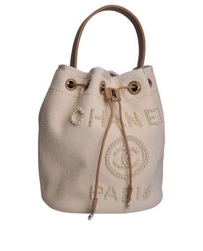 Deauville Pearl Embellished Bucket Bag, front view